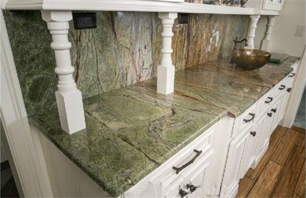 forest green marble countertop polished