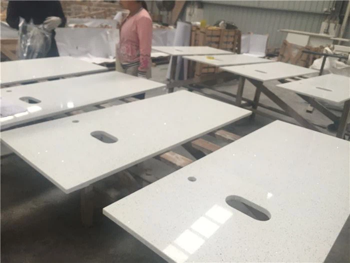 starlight white quartz bathroom countertop
