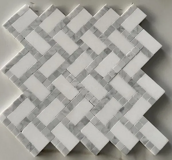Bianco Carrara Thassos Parket Marble Mosaic