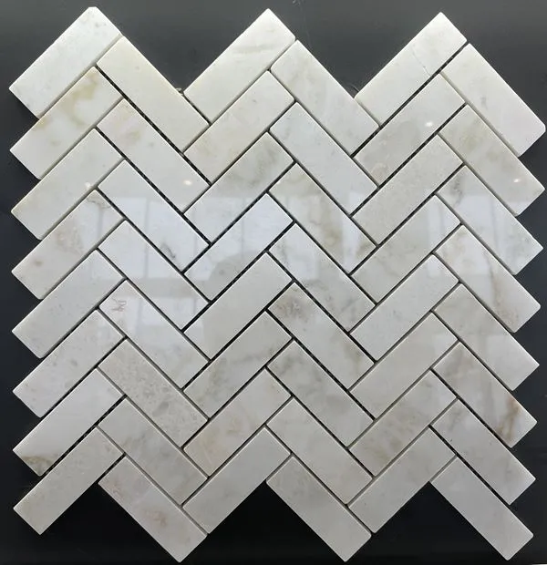 Calacatta Gold Marble Herringbone