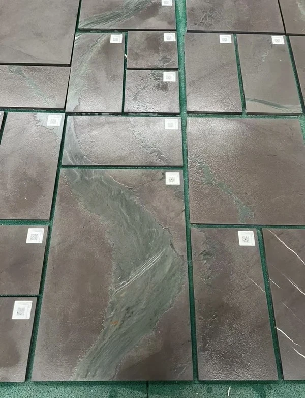 Green and Purple Marble Leather Tiles
