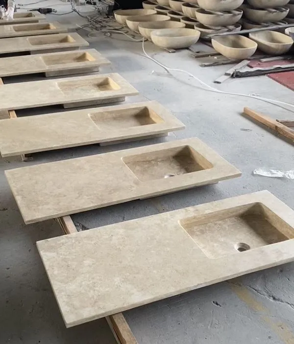 Раковина для ванної кімнати з травертину