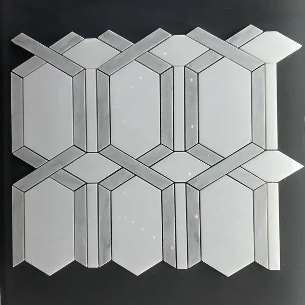 Біла мармурова мозаїка водоструменя