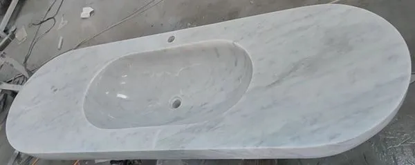 Білий мармуровий мийний басейн
